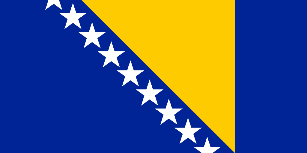 Bosnia and Herzegovina Flag - Bosnia and Herzegovina Drone Laws