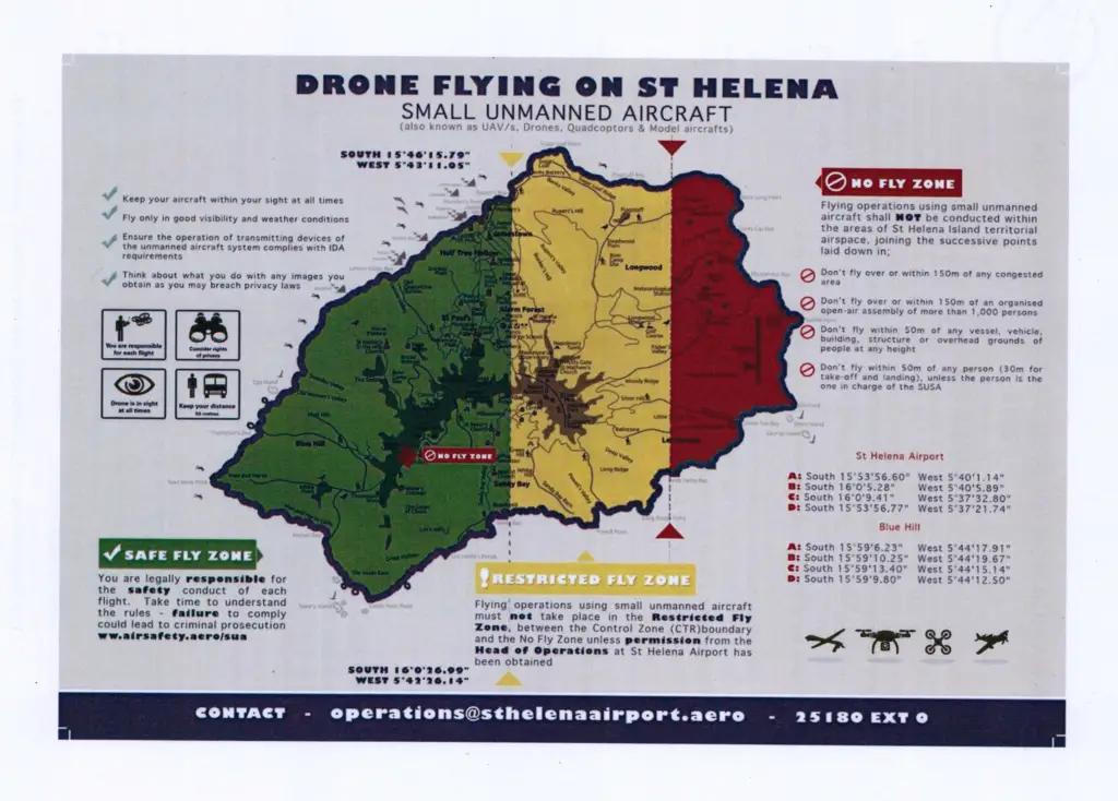 St Helena no fly zone restrictions